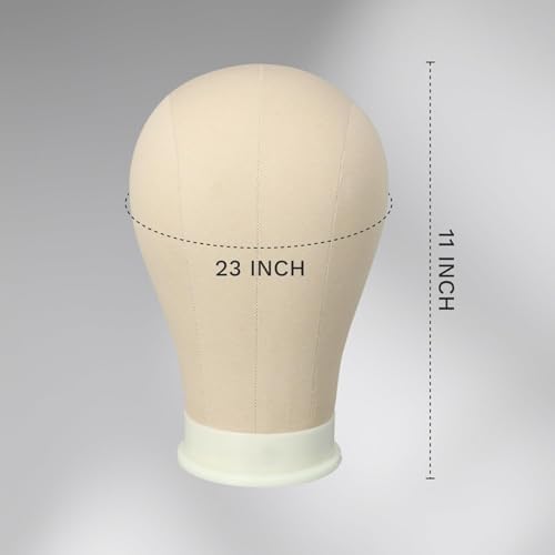 Mannequin Head for Wigs Canvas Block Head Wig Head with Mount Hole for Wig Making,Weave Hair Braiding Stand Hat Display Stand,Hairstyle Doll Head Durable Easy to Put Pins In & Out,Head Contour More Realistic (Light Brown,23") - Image 7
