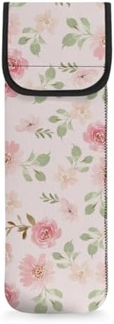 Flashideas Floral Flat Iron Case Curling Iron Organizers and Storage with Pocket Heat Resistant Neoprene Curling Iron Holder Universal Curling Iron Cover Sleeve Hot Tools Travel Bag by Flashideas