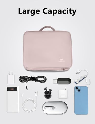 MATEIN Travel Cord Organizer for Women, Large Tech Storage Bag, Soft Pink - Image 2