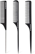 3 PCS Rat Tail Combs with Fine Tooth for Braiding,Parting by GOODOFFERPLACE