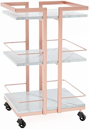 Esthetician Cart with Wheels Utility Salon Rolling Trolley, Mobile Storage Organizer for Beauty Spa Cosmetology Massage, Tattoo Manicure Facial Tool Holder Station by OmySalon