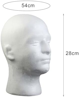 Male Foam Head Model, Foam Mannequin Head Model Wig Hair Hat Display - Male Mannequin Head Manikin Wig Glasses Hat Display Stand for Jewelry Wigs Scravat (White) - Image 6