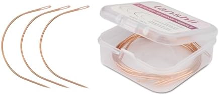 Lanshii Hair Extension 10Pcs Curved Needles in Clear Plastic Case Wig Making Repair Needles Hand Sewing Accessories Pro Beading Tools for Sewing Weft Extensions Micro Beads Rings DIY Hair Weaving - Image 5