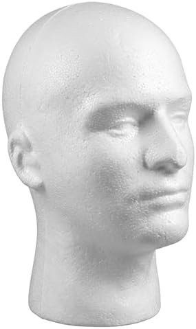 Male Wig Display Mannequin Head Stand Model Styrofoam Foam White by LIAMTU
