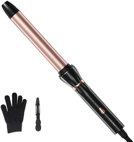 Hahahope 1 Inch Curling Wand, Long Barrel Ceramic Curler for Loose Waves by hahahope