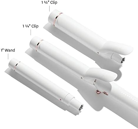 T3 Switch Kit Professional Ionic Interchangeable Curling Iron with 3 Ceramic Clip & Wand Long Barrels for Curling and Waving, 9 Adjustable Heat Settings & Ion Generator, White/Rose Gold - Image 2