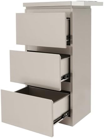 3-Drawer Barber Storage Cabinet - 201 Stainless Steel Hairdressing Tool Organizer with Hair Dryer Holder (17.9x11.8x32.7in) for Salon/Bathroom/Home (Silver) - Image 5