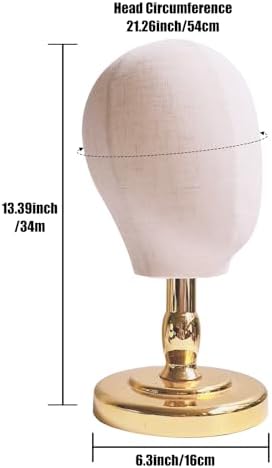 CHADWICK 21-Inch Non-Pinnable Fabric Mannequin Head, Silver Base - Image 3