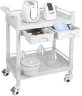 2 Tier Esthetician Cart, Rolling Utility Cart with Bucket & 2 Big Drawers, Heavy Duty Salon Trolley with 360 Rotate Silent Wheels, Load 330lbs Mobile Medical for Salon Hospital Office Lab by cenoz