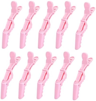 10 Pcs Alligator Hair Clip for Styling Sectioning - Salon Hair Clip for Thick Hair, Plastic Hair Styling Clip with Wide Teeth & Double-Hinged Design (Pink) by Unknown