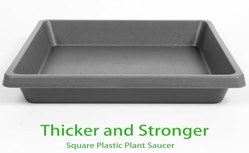 Square Plant Saucer 8 Inch 2 Pack, Saucers for Potted Plants and Water Catcher Tray, Planter Durable Plastic Trays, Plant Drip Trays and Flower Pot Saucers, Plant Saucers for Indoors and Outdoors - Image 3