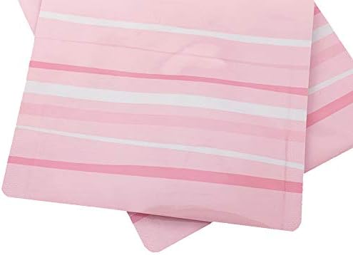 QQ Studio Pack of 100 Color Aluminum Metallized Foil Single-Use Dispenser Tip Open Bottom Heat Seal Sample Pouch (3" x 5", Pink w/White & Pink Stripes) - Image 3