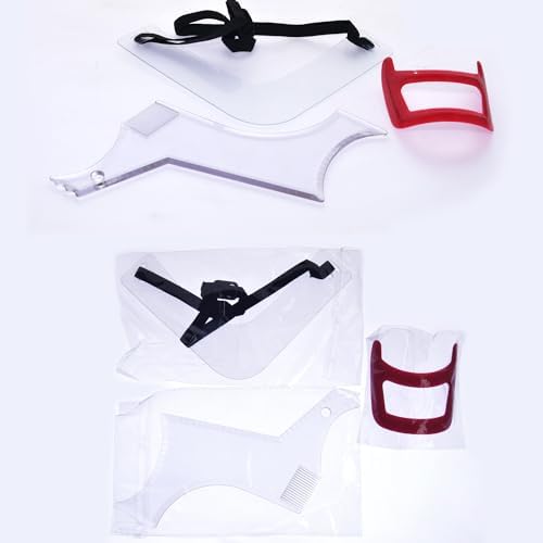 Beard Trimming Guide Tool, 3Pcs Neckline Shaping Goatee Mustache Grooming Facial Hair Styling Template Face Hair Ruler Combs - Image 6
