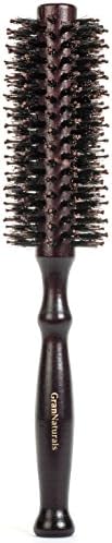 Round Styling Hair Brush - 1.75 Inch Diameter - Boar + Nylon Bristles for Blow Drying, Curling, and Styling Hair - Natural Wooden Handle for Women and Men by GranNaturals