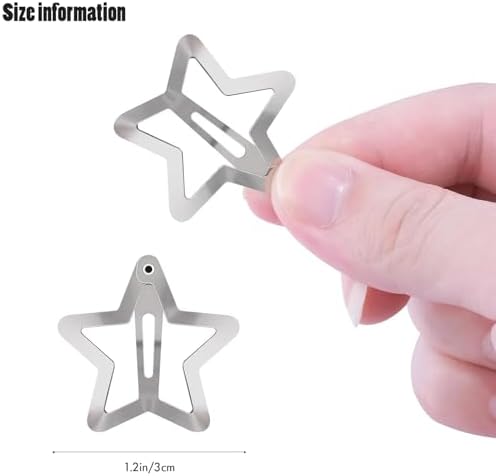 VIBILIA Star Hair Clips Y2K Metal Hair Accessories-30 PCS 1.18"，Black Silver - Image 2