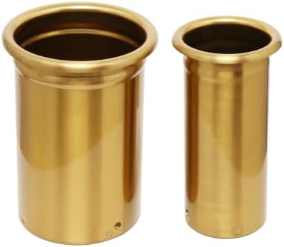 3-Inch 1Pcs and 2-Inch 1Pcs Hot Tool Holder Canister Package, Blow Dryer & Curling Iron Holder Tube, Closed Bottom Heat-Resistant Stainless Steel Hair Dryer Organizer for Salon & Home (Gold) by QUEESALN