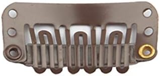 20 Pcs Stainless Steel U-Shape Snap Clips for Wigs, Hair Extensions, Hairpieces - Wig Accessories (Dark Brown) - Image 4