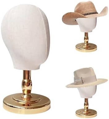 CHADWICK 21-Inch Non-Pinnable Fabric Mannequin Head, Gold Base by CHADWICK