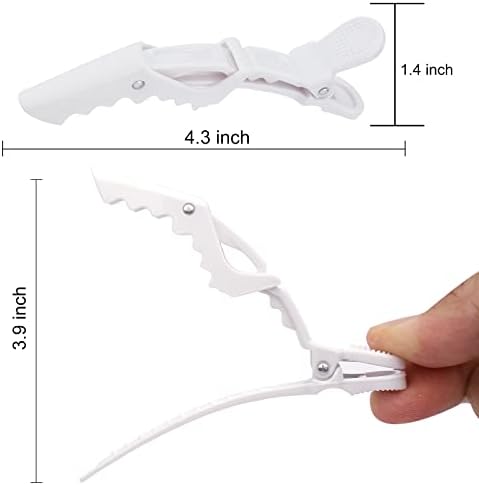 Ondder 24 Pack Pro Hair Clips for Styling, Coloring, Cutting - Large Alligator Clips for Women, Men, Girls, Teens - White - Image 2