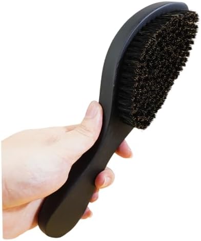 Wave Brush, Beard Brush for Men, 8x2 Inch Curved Wave Brush with Ergonomic Handle, Nylon & Boar Bristle Hair Brush, Styling Wooden Beard Brush for Home, Salon, Beard Brush - Image 6