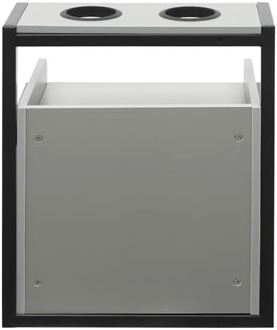Bepritm Suspended Salon Station, Wall Mounted Salon Cabinet with 2 Drawers & Hair Dryer Stand, Wall Mounted Salon Storage Cabinet for Hair Salon, Bathroom, Bedroom (Black+Gray) - Image 5