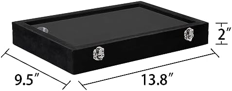 Frebeauty 24 Grid Earring Organizer,Velvet Jewelry Tray with Clear Lid - Image 3