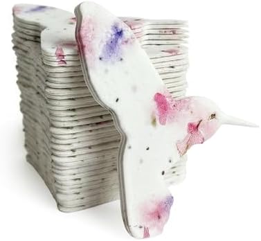 24 Pink & Blue Hummingbird Plantable Memorial Gift Tags by SeedBloom