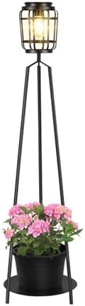 TOWPONICS 40.75'' Outdoor Floor Lamp with Planter Stand,Flower Pots by TOWPONICS