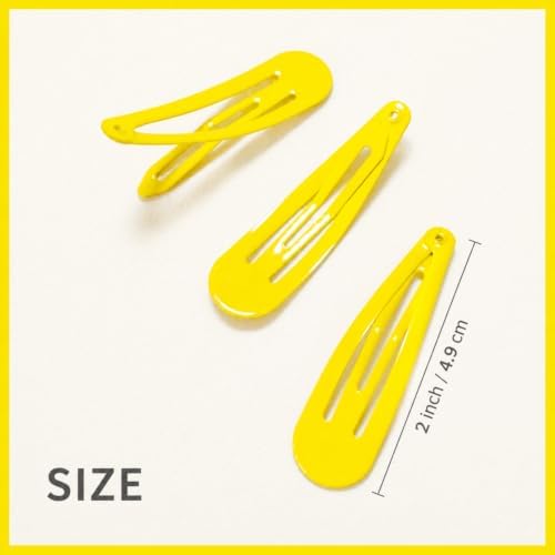 Yellow Hair Clips for Women, 2 Inch Metal Snap Clips 40 Pack - Image 6