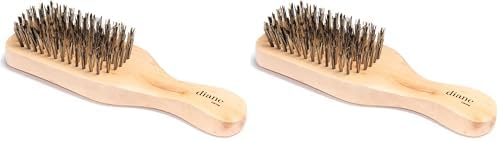 Diane Reinforced Boar Bristle Club Wave Brush for Men and Barbers – Hard Bristles for Thick to Coarse Hair – Use for Detangling, Smoothing, Wave Styles, Restore Shine and Texture (Pack of 2) by Diane