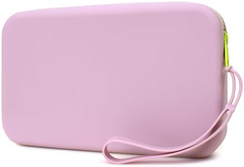 Silicone Large Makeup Bag, Travel Toiletry Bag For Women Big Makeup Bag Organizer Portable Cosmetic Bag Zipper Pouch Purse Waterproof Makeup Storage Bag (Medium Purple) by FFpaw