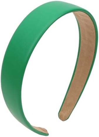 Green Headband Leather Headband for Women Plastic Hard Head Band Solid Colors 1 Inch Thin Hair Bands Holiday Cosplay Hair Accessories by Uintoon