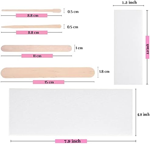 Mibly 4 Style 400 Pcs Assorted Wooden Wax Sticks for Body Legs Face and Small Medium Large Sizes Eyebrow Waxing Applicator Spatulas for (400 Piece Set) - Image 2