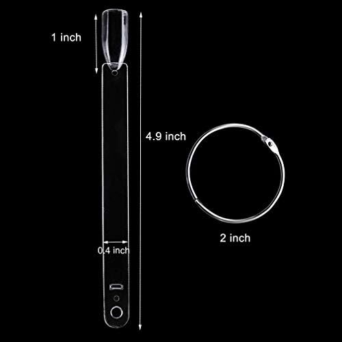 150 Pcs Clear Nail Swatch Sticks with Ring, Fan Shape Nail Art Polish Display Tips, False Nail Sample Sticks, Nail Practice Color Display, Transparent Polish Board for Nails - Image 5