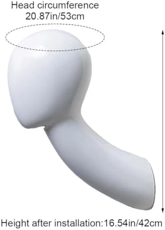 Wig Display Hat Holder Wall-Mounted Long Neck Mannequin Head Stand Hat Display Hanger for Salon Headwear Storage Showcase - Image 6