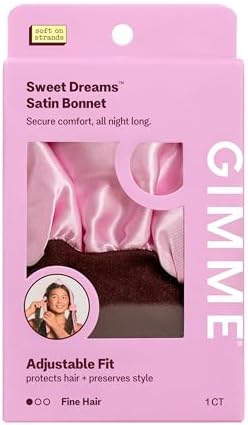 GIMME Beauty Sweet Dreams Satin Bonnet, Fine Hair, Pink, 1 Ct by GIMMEBeauty