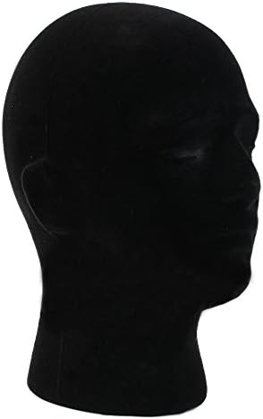 Styrofoam Mannequin Head, 20" Head Circumference Foam Wig Stand for Styling & Display, Headset/VR Holder, Hat Cap Sunglasses Display Head, Black - Image 2