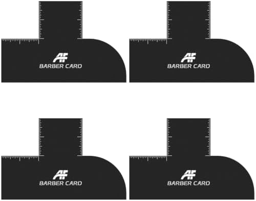 Enhancement Barber Card with Measurement, Reusable Hairline Shaping Tool for Men & Beard Line Up, Color Spray Edge Guide for Barbers and At-Home Haircut (4 Pack) by Unknown
