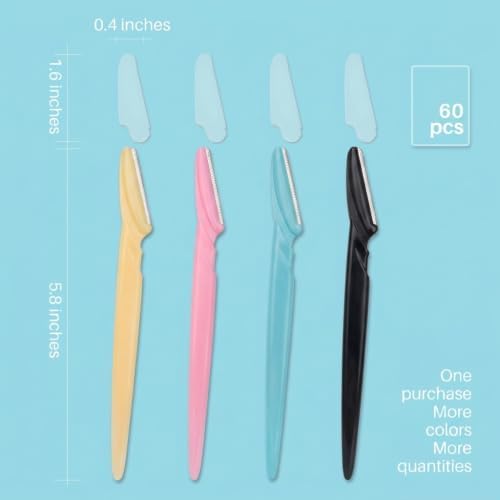 MoHern Dermaplane Razor, 60 Pcs Face Razors for Women and Men Eyebrow Razor - Image 2