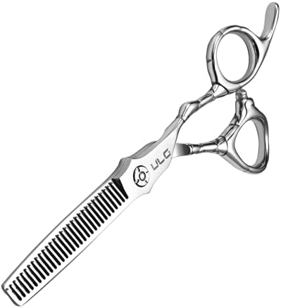 ULG Professional Hair Thinning Scissors 6.5" Japanese Stainless Steel Hand-Honed Salon Barber Scissors for Stylist & Home Use, Texturizing Shears, Ergonomic Design with Patterned Handles by ULG