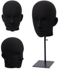 Mannequin Wig Head with Adjustable Stand – Wig Display Head for Wigs, Hats, Caps, Headdress, Salon Styling or Home Display 22.83" Circumference Head (Black) by Unknown