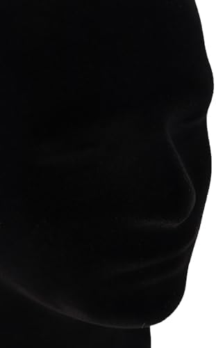 MapofBeauty Black Velvet Foam Mannequin Head Male Display Wig Stand, Black - Image 4