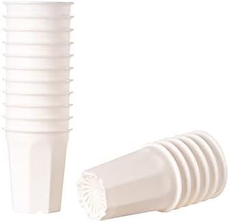 17 PCS 3.55" Plastic Deep Nursery and Seedling Pots, Transplant Seed Starter Planter, White by BangQiao