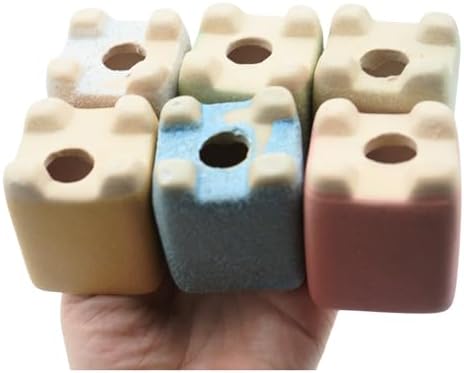 12-Pack 1.6" Modern Square Succulent Pots with Large Drainage Hole - Rustic Morandi Stone Textured Ceramic Planters, Mini Pots for Air Plants, Fairy Gardens (Slate Blue) - Image 3
