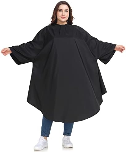 Professional Barber & Salon Cape with Sleeves | Large Hair & Water Repellent Cutting Cape with Adjustable Snaps by PERFEHAIR