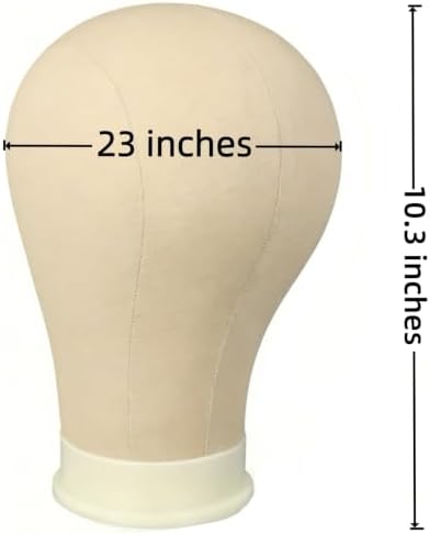 Mannequin Head for Wigs, Block Canvas Wig Mannequin Head with Stand (23") - Image 6