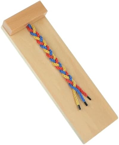 Ipetboom Kids Hair Braiding Tool Wooden Braid Practice Board Early Educational Toy for Fine Motor Skills Development and Hand-Eye Coordination 11.81X3.74X1.57In by Unknown
