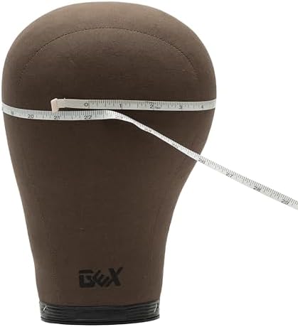 GEXWORLDWIDE GEX 20"-24" Canvas Cork Wig Block Mannequin Head for Wig Making Drying Styling Display with Table C Clamp Stand Holder Dark Brown 24" - Image 4