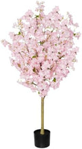 Artificial Cherry Blossom Tree, 4FT Tall Faux Pink Flower Tree with Black Pot, Realistic Silk Blossom Plant for Home Living Room Office Patio Decor, Indoor Outdoor Fake Floral Tree for Wedding Party by zylwtsntkn