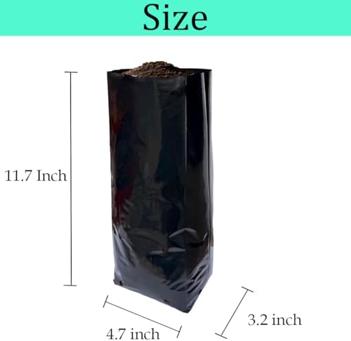 gardtree 3/4 Gallon 100 Pcs Tall Plant Nursery Bags 4.7" x 11.7", Deep Root Plastic Plant Grow Bags Thicken Tree Seedling Pots for Vegetables, Flower, Fruit, Citrus, Nut Trees, Taproot Saplings - Image 2